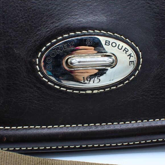 Dooney & Bourke Florentine Toscana Crossbody Purse Brown Leather Saddle Bag - Picture 2 of 11